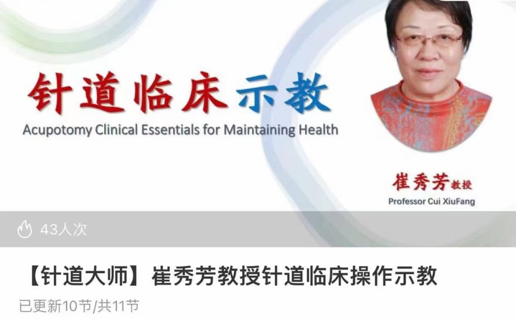 崔秀芳教授针道临床头面班（共23学时）课程分享给你