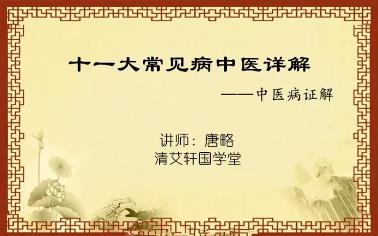 唐略 十一大常‮病见‬中医详解——中‮病医‬证解 全20讲录音课