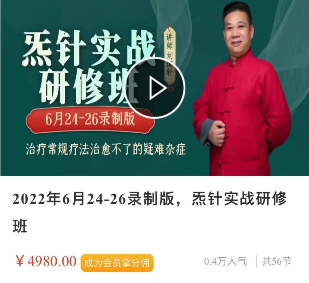 2022年6月24-26录制版，刘国轩炁针实战研修班