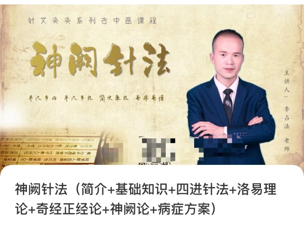 神阙针法(简介+基础知识+四进针法+洛易理论+奇经正经论+神阙论+病症方案)李占法 老
