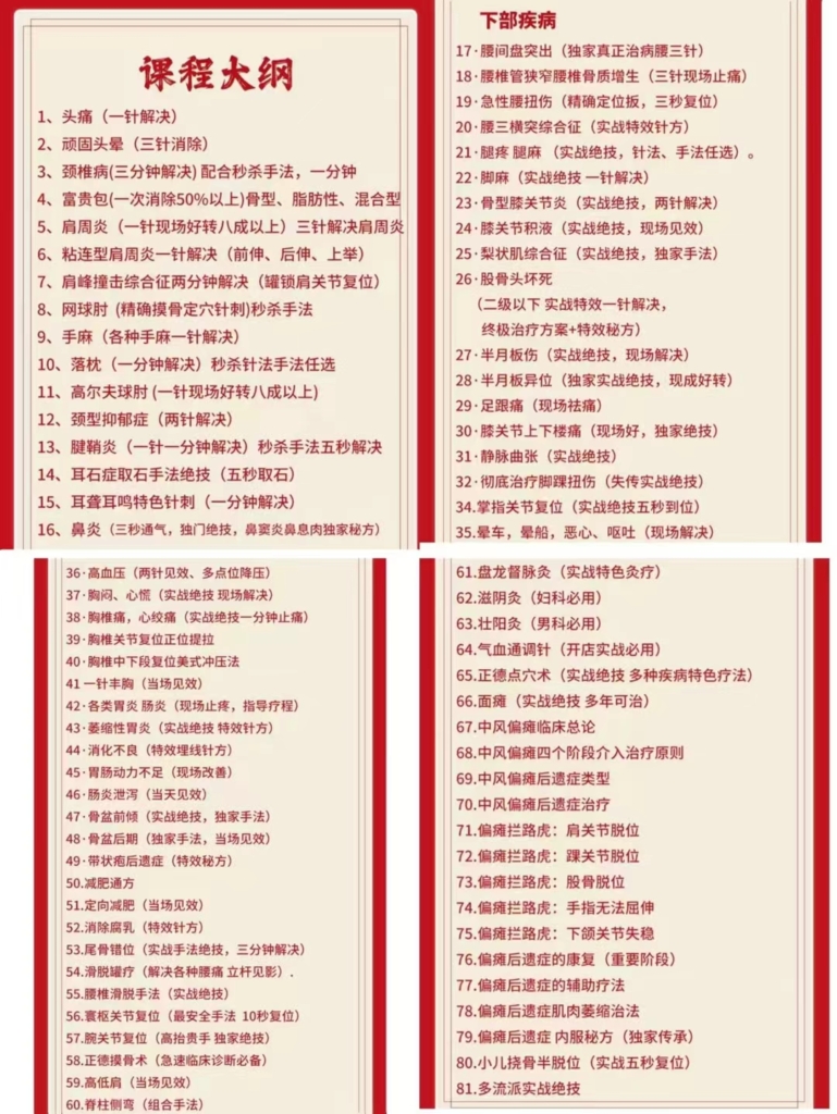 杨铭冉老师 实战81式面授班（毫针+金针+手法+罐疗+刺血）解决81种疑难杂症